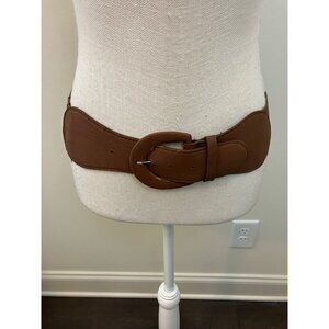 Brown Partial Elastic Band Belt Size Small